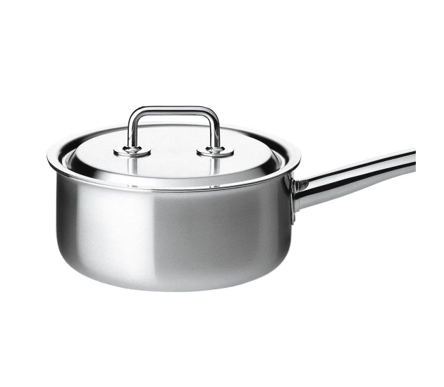 Steelpan 16 cm, laag model met deksel