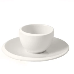 Espressokop en schotel zonder oor
