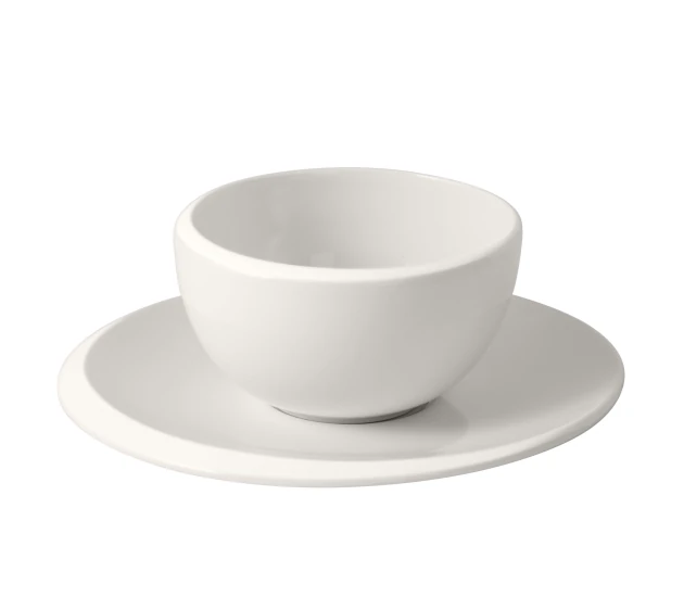 Koffiekop en schotel zonder oor
