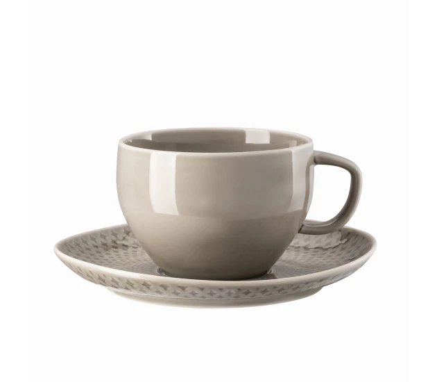 Café au lait kop en schotel