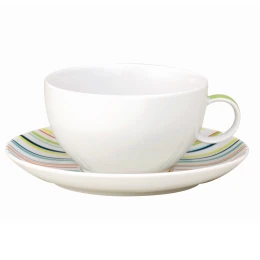 Cappuccinokop en schotel