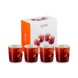 Grote beker Set/4 Kersenrood