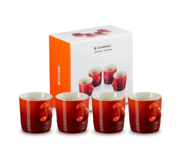 Grote beker Set/4 Kersenrood