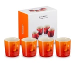 Grote beker Set/4 Oranjerood