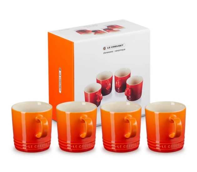 Grote beker Set/4 Oranjerood