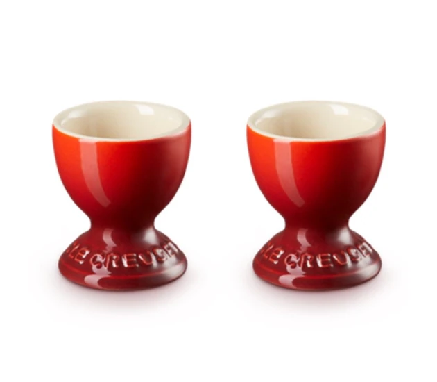 Eierdopje Kersenrood set/2