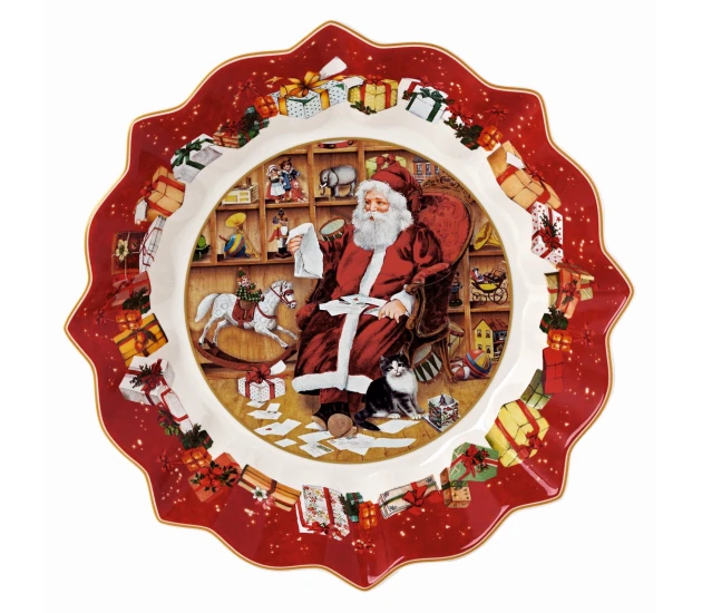 Schaal groot Santa leest verlanglijst