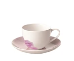 Koffiekop en -schotel roze