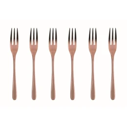 Copper Set van 6 Gebaksvorkjes