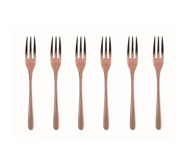 Copper Set van 6 Gebaksvorkjes