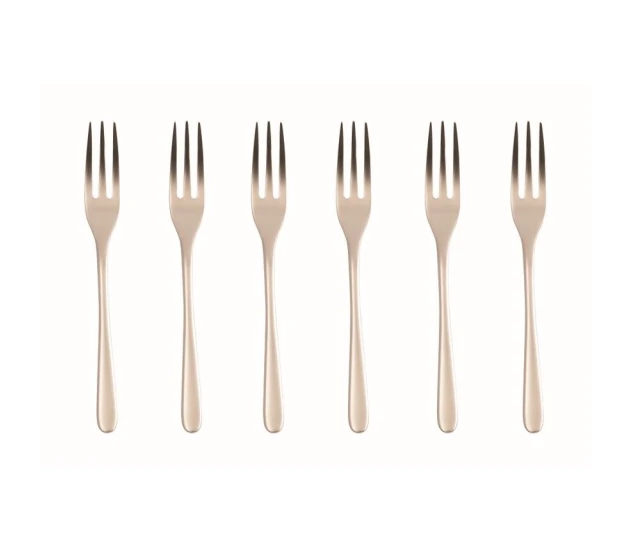 Antique Champagne Set van 6 Gebaksvorkjes